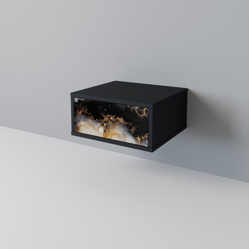 MARBLE OF TOMMORROW Mesa de Cabeceira em Acabamento Preto