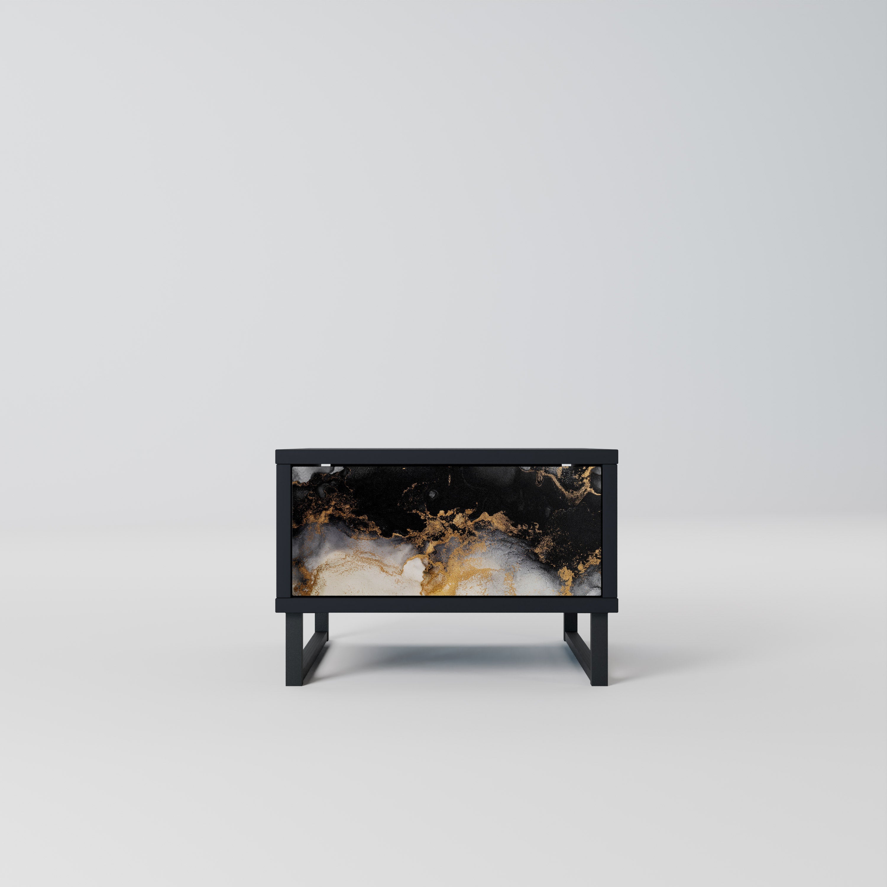 MARBLE OF TOMMORROW Mesa de Cabeceira em Acabamento Preto