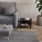 MARBLE OF TOMMORROW Mesa de Cabeceira em Acabamento Preto