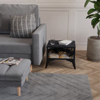 MARBLE OF TOMMORROW Mesa de Cabeceira em Acabamento Preto