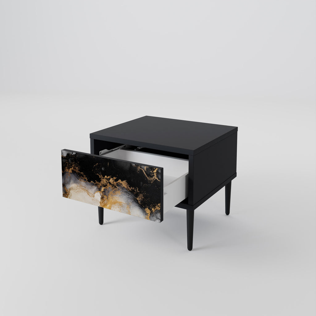 MARBLE OF TOMMORROW Mesa de Cabeceira em Acabamento Preto