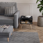 MARBLE OF TOMMORROW Mesa de Cabeceira em Acabamento Preto