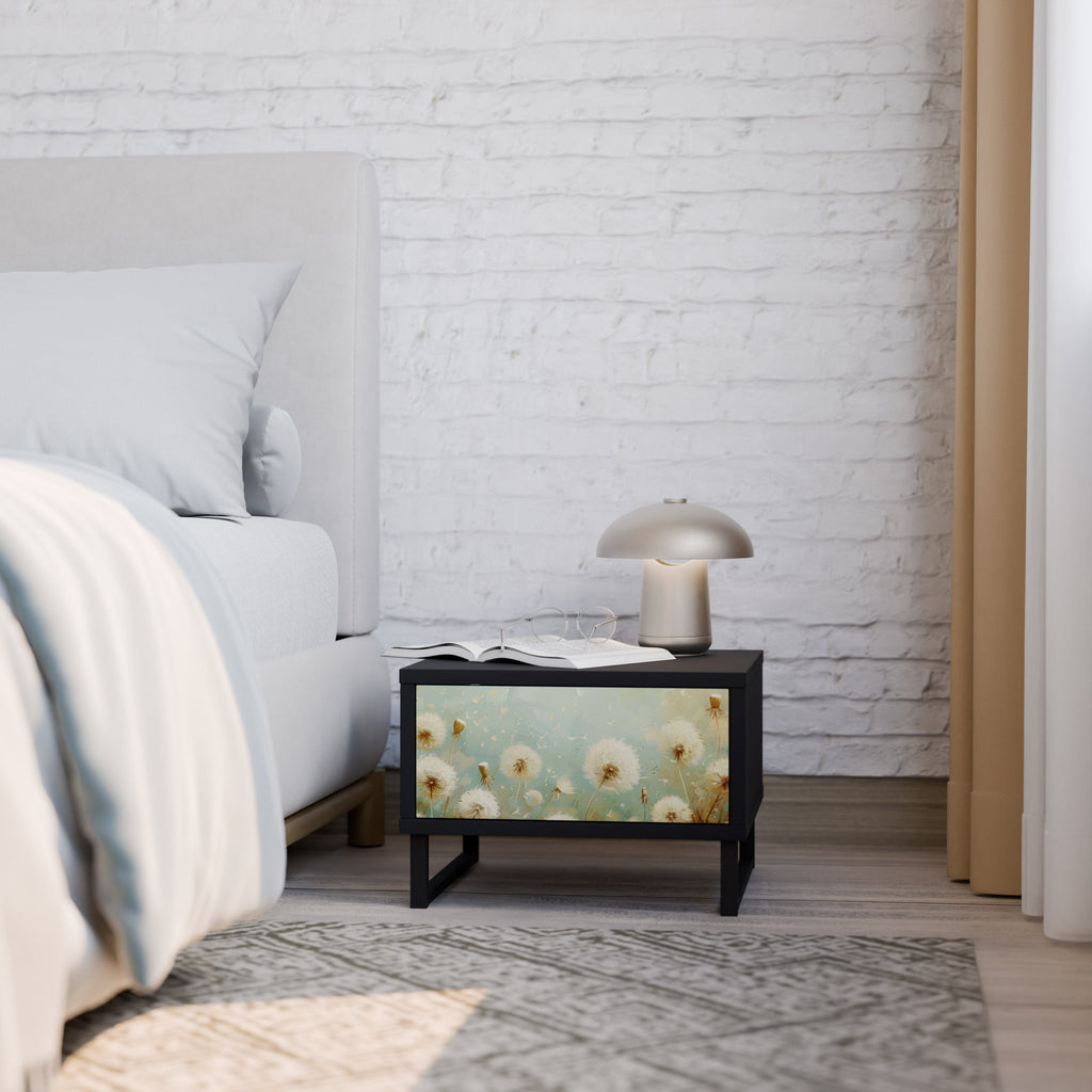 DREAMY MEADOW Mesa de Cabeceira em Acabamento Preto