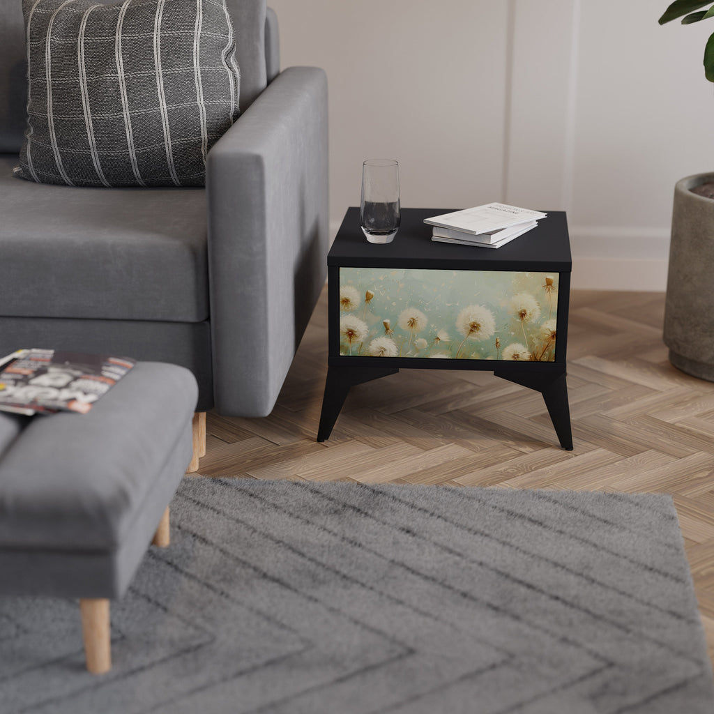 DREAMY MEADOW Mesa de Cabeceira em Acabamento Preto