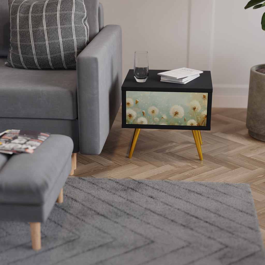 DREAMY MEADOW Mesa de Cabeceira em Acabamento Preto