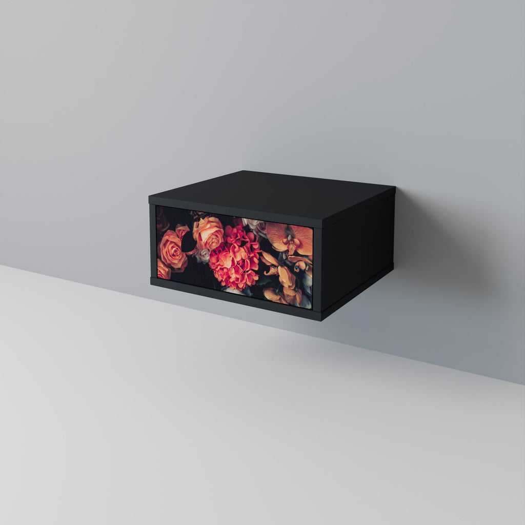 NEVERENDING BLOOM Mesa de Cabeceira em Acabamento Preto