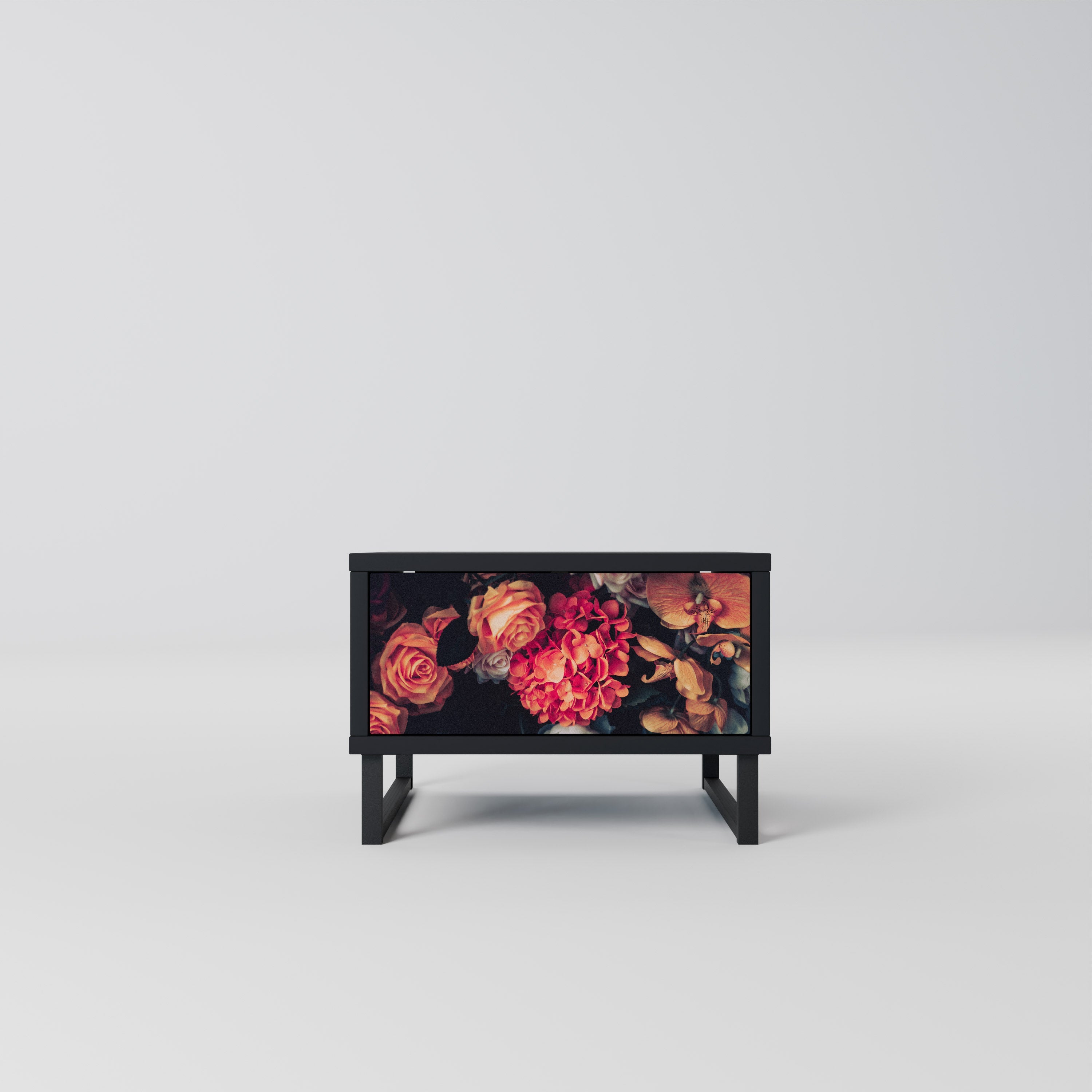 NEVERENDING BLOOM Mesa de Cabeceira em Acabamento Preto