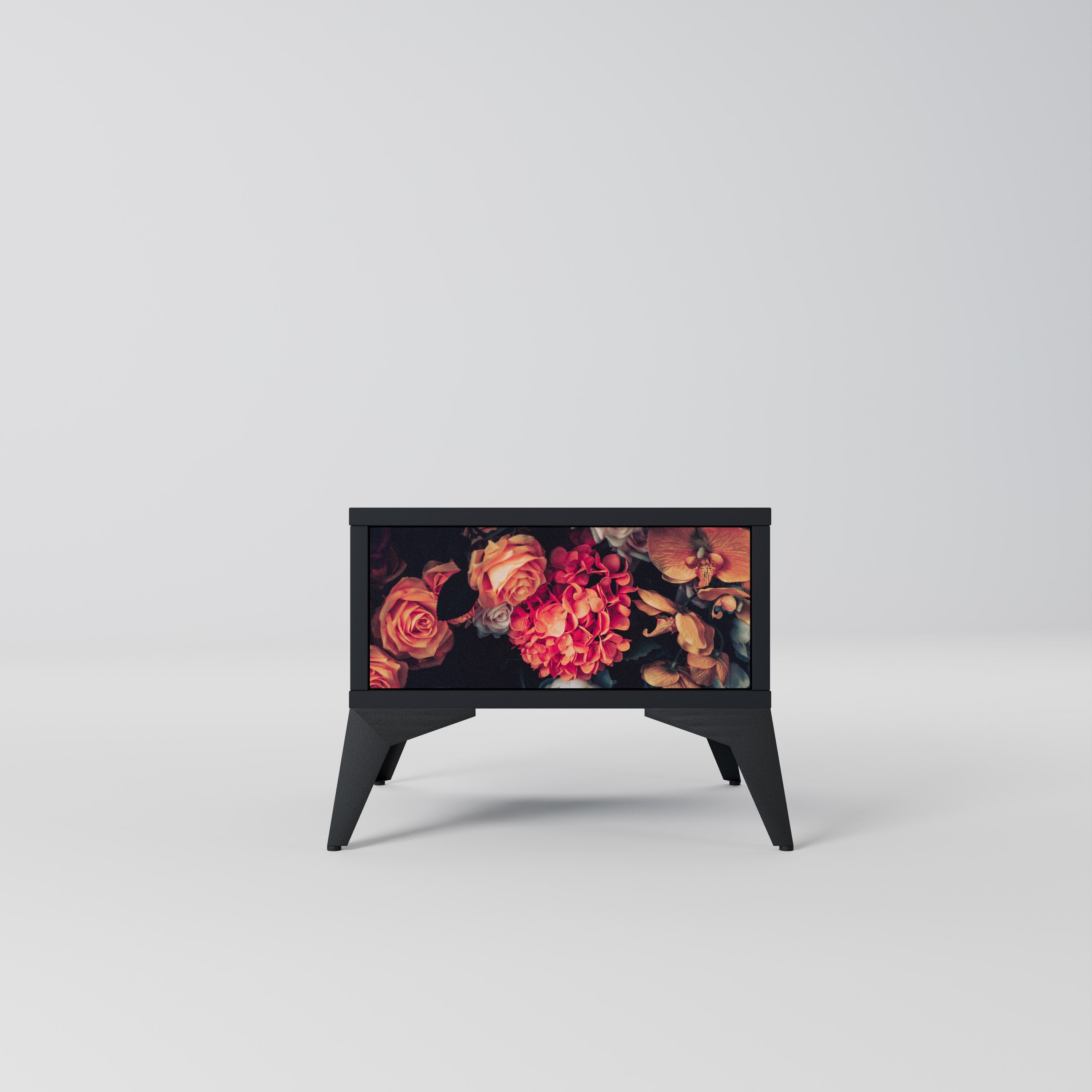 NEVERENDING BLOOM Mesa de Cabeceira em Acabamento Preto