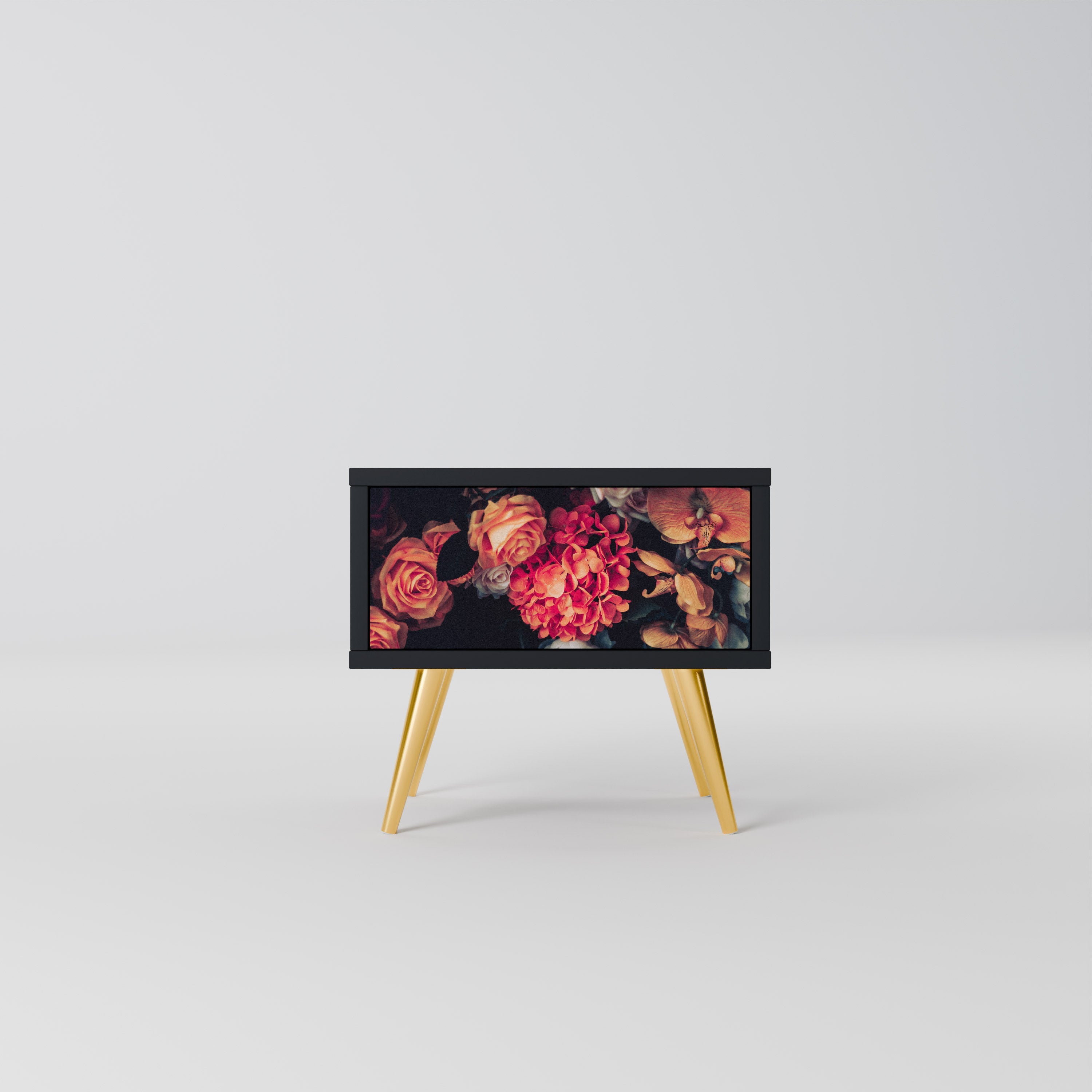 NEVERENDING BLOOM Mesa de Cabeceira em Acabamento Preto