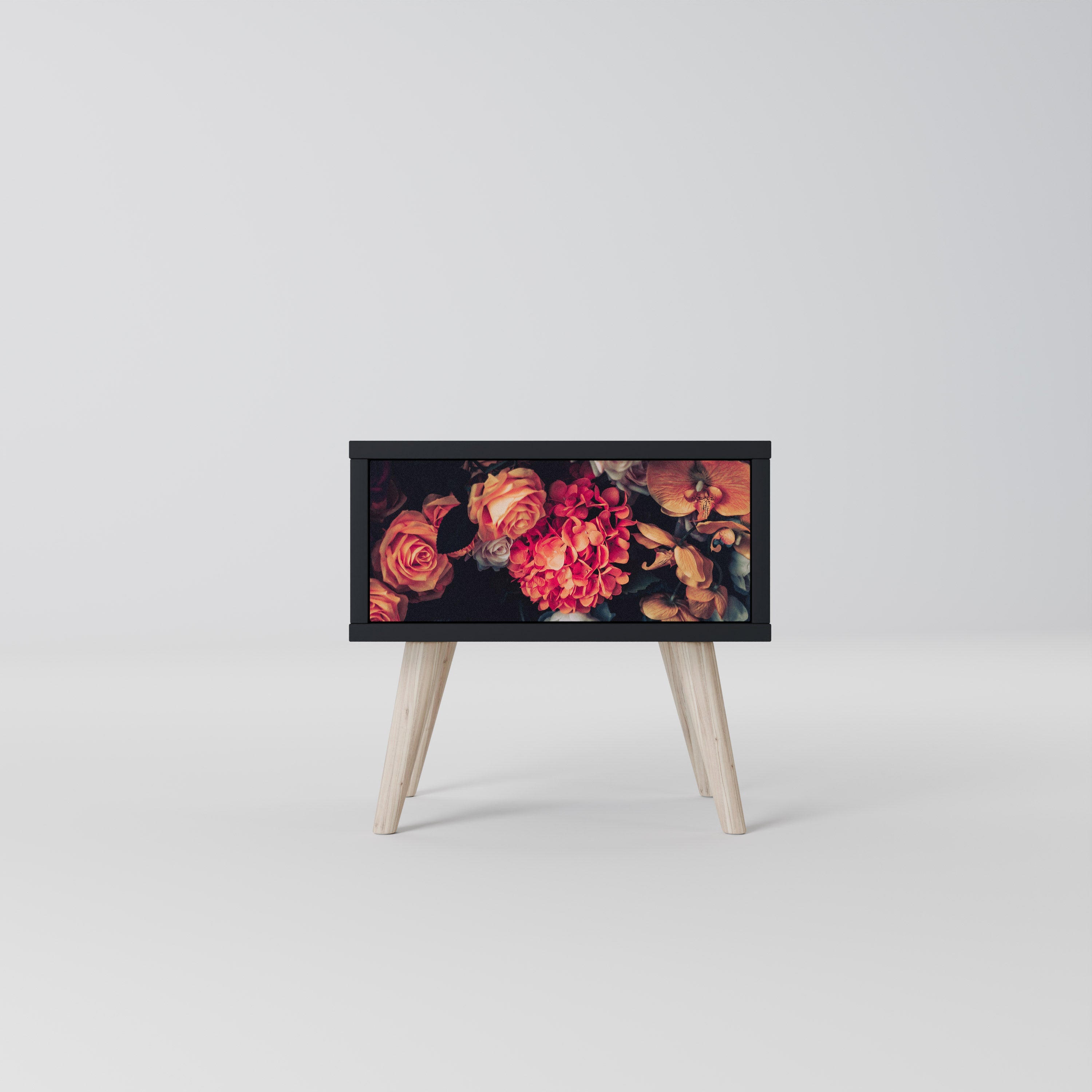 NEVERENDING BLOOM Mesa de Cabeceira em Acabamento Preto