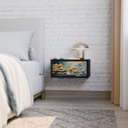 BLOOMING WATERS Nightstand in Black Finish