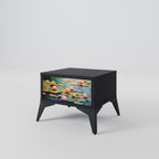 BLOOMING WATERS Nightstand in Black Finish