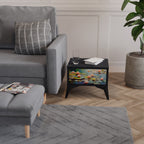 BLOOMING WATERS Nightstand in Black Finish