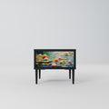BLOOMING WATERS Nightstand in Black Finish