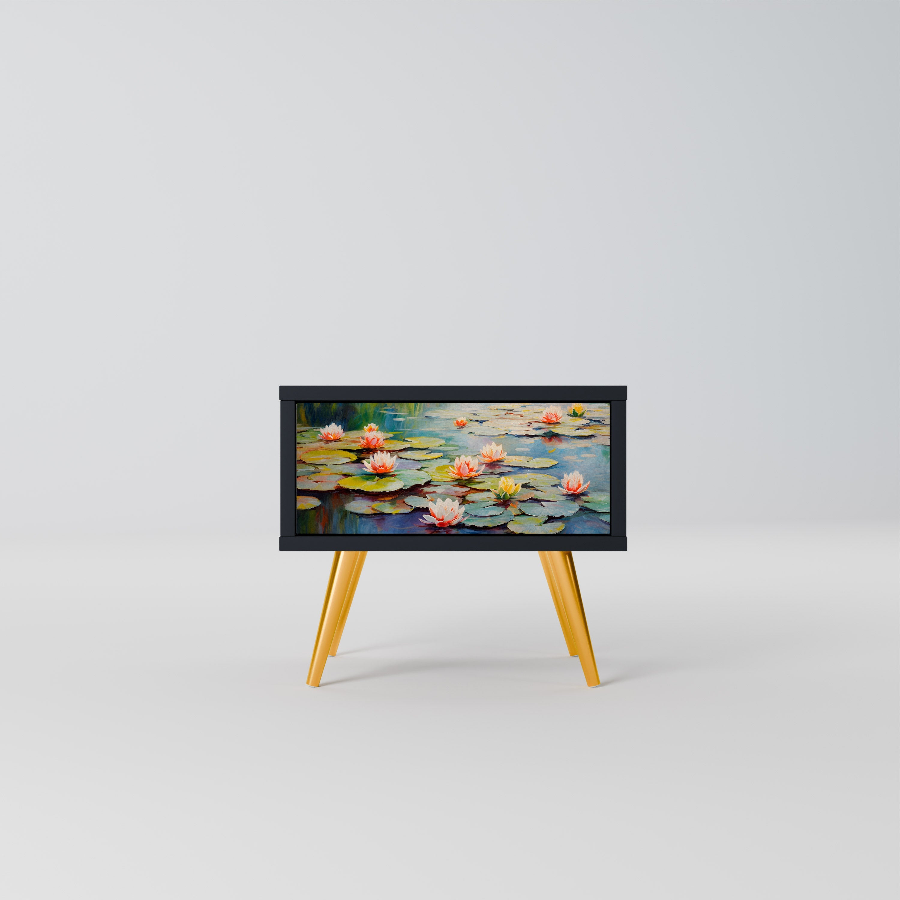 BLOOMING WATERS Mesa de Cabeceira em Acabamento Preto