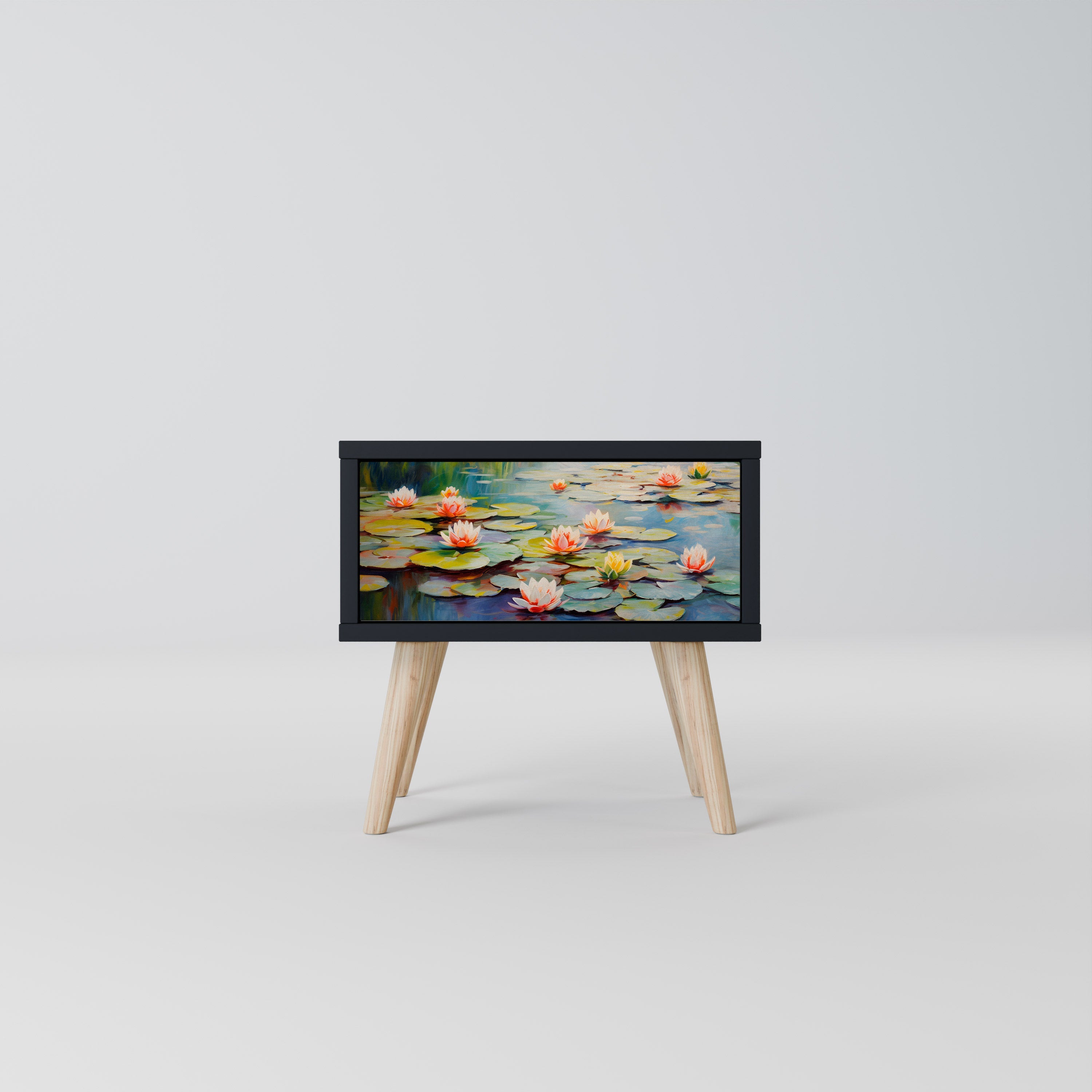 BLOOMING WATERS Mesa de Cabeceira em Acabamento Preto