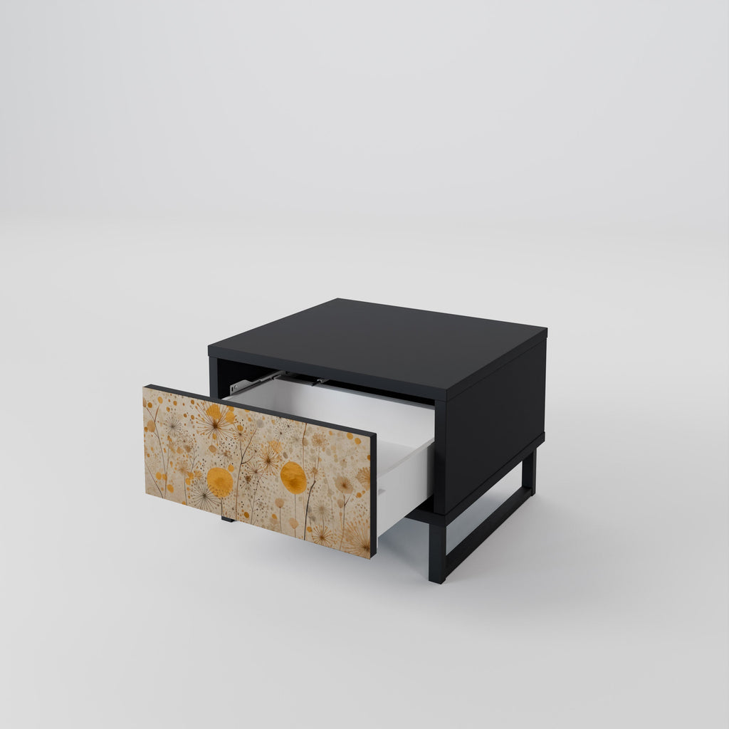 MORNING GLADE Mesa de Cabeceira em Acabamento Preto