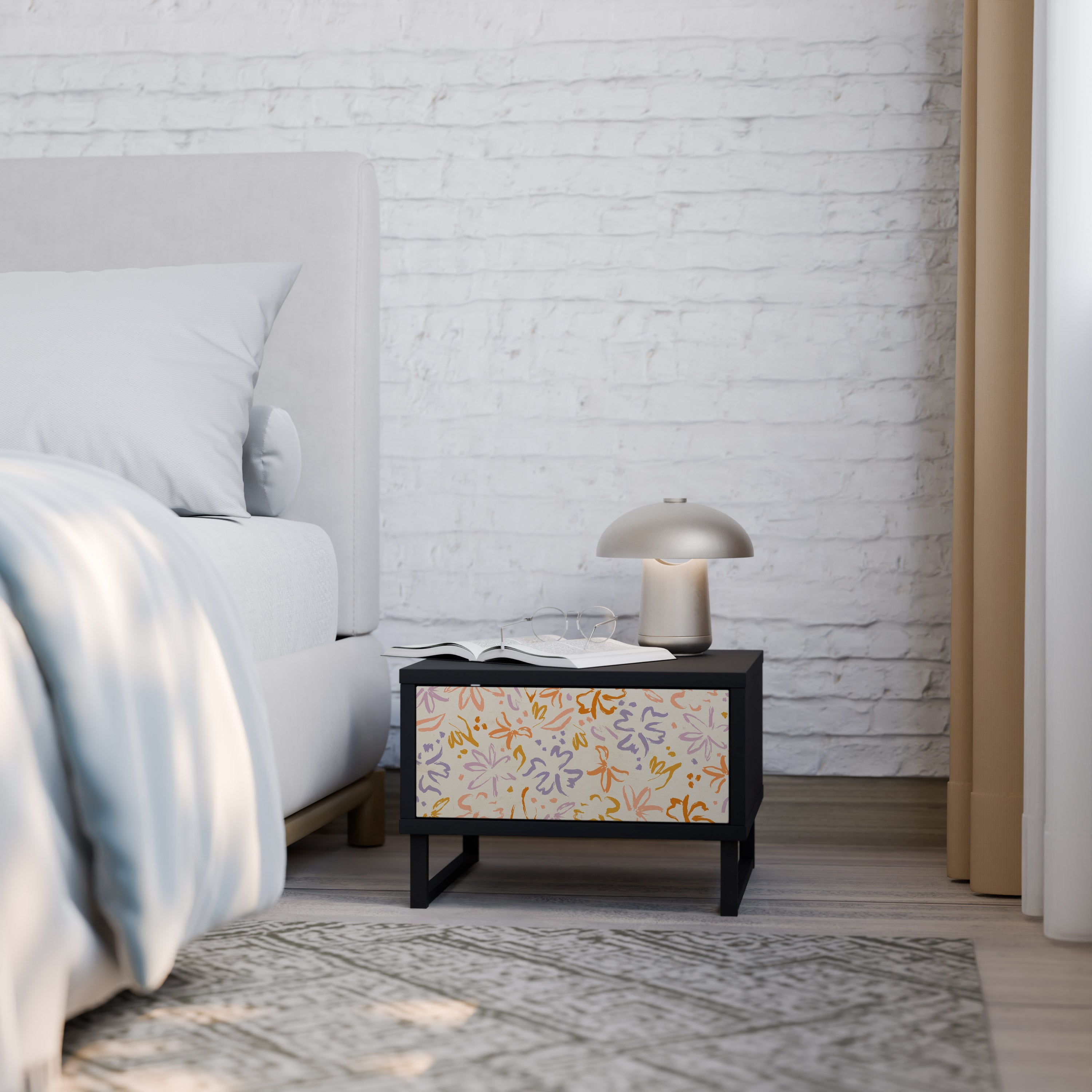 SPRING WHIMSY Mesa de Cabeceira em Acabamento Preto