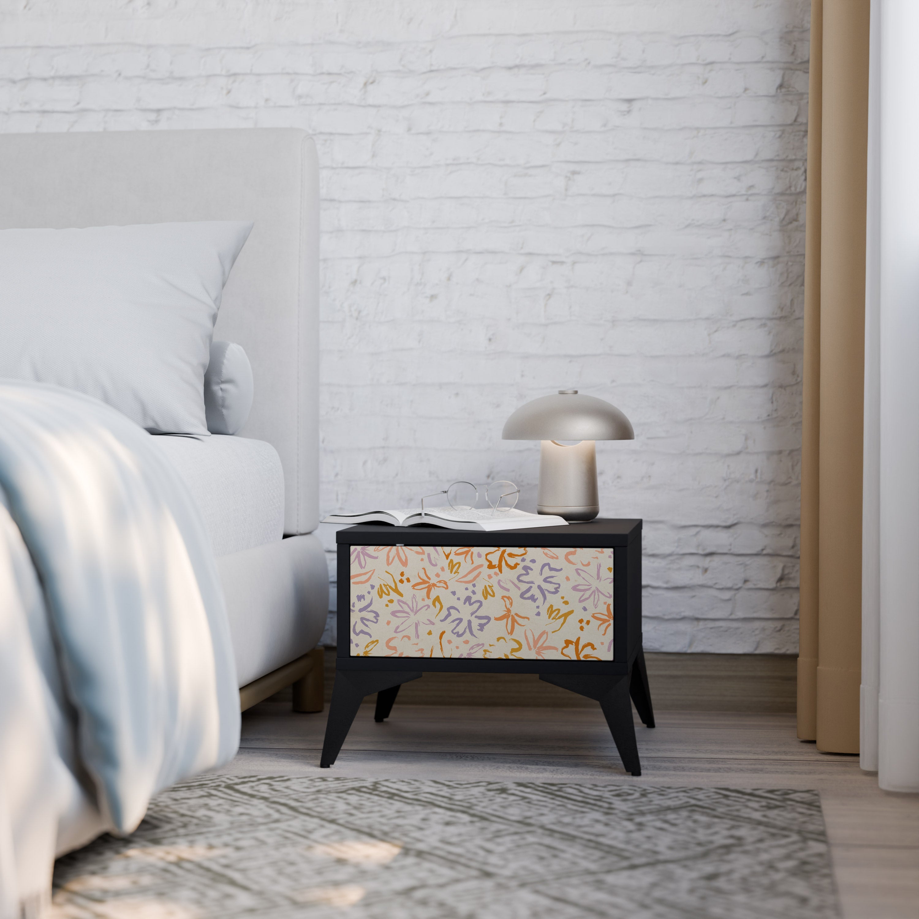 SPRING WHIMSY Mesa de Cabeceira em Acabamento Preto