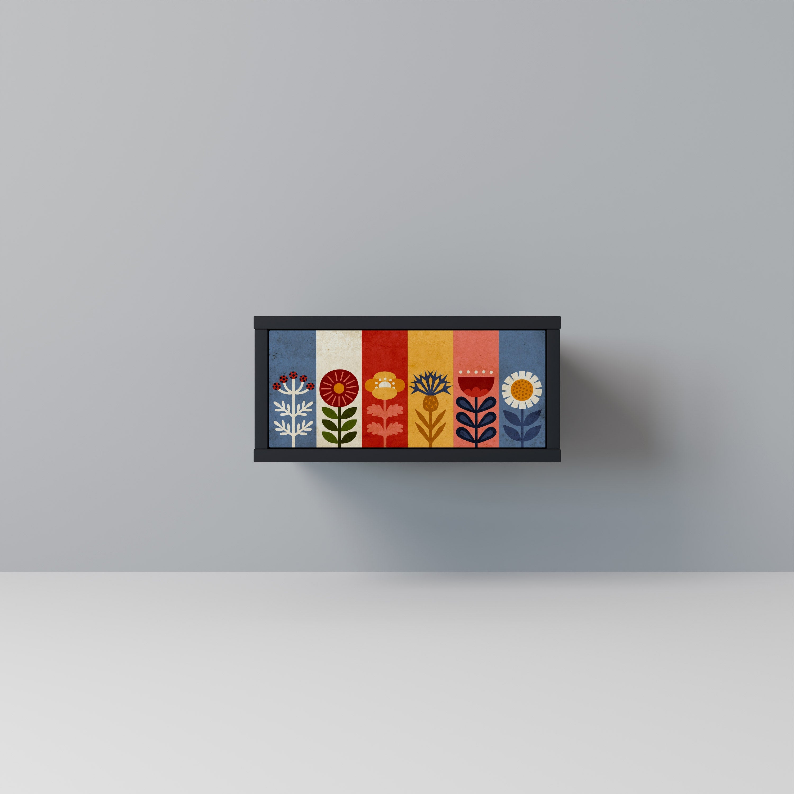 SCANDIC FLOWERET Mesa de Cabeceira em Acabamento Preto