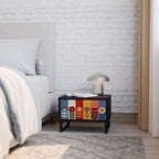 SCANDIC FLOWERET Mesa de Cabeceira em Acabamento Preto