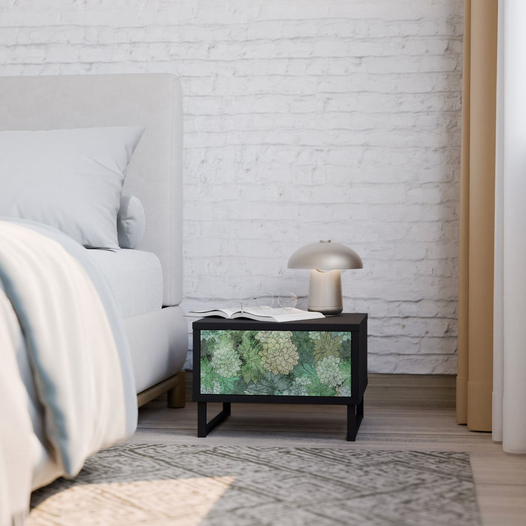 SUCCULENT CLUSTER Mesa de Cabeceira em Acabamento Preto