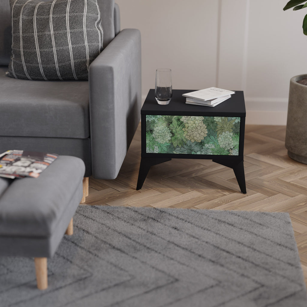 SUCCULENT CLUSTER Mesa de Cabeceira em Acabamento Preto