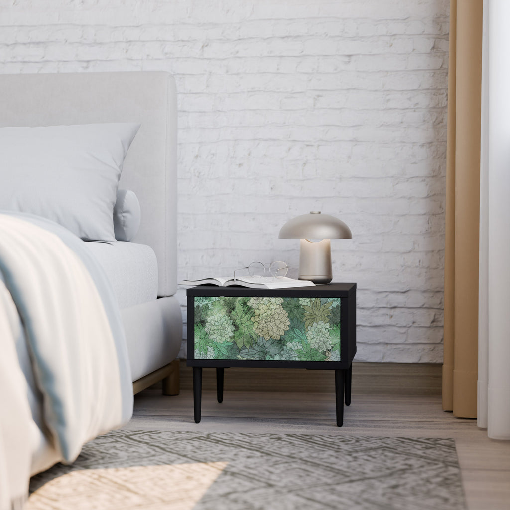 SUCCULENT CLUSTER Mesa de Cabeceira em Acabamento Preto