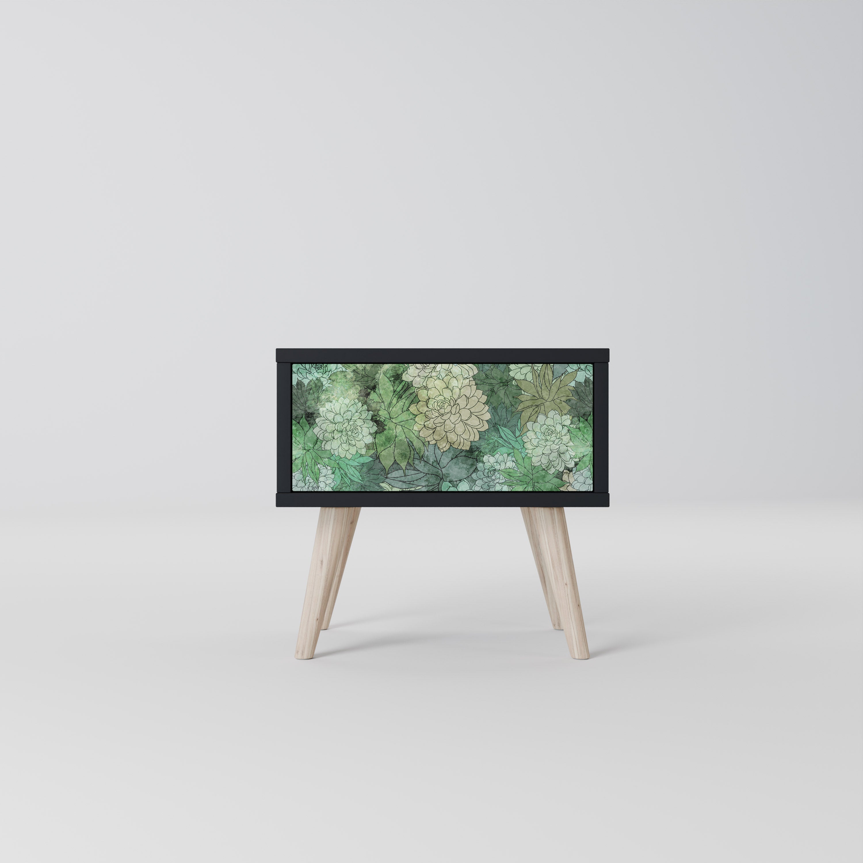 SUCCULENT CLUSTER Mesa de Cabeceira em Acabamento Preto