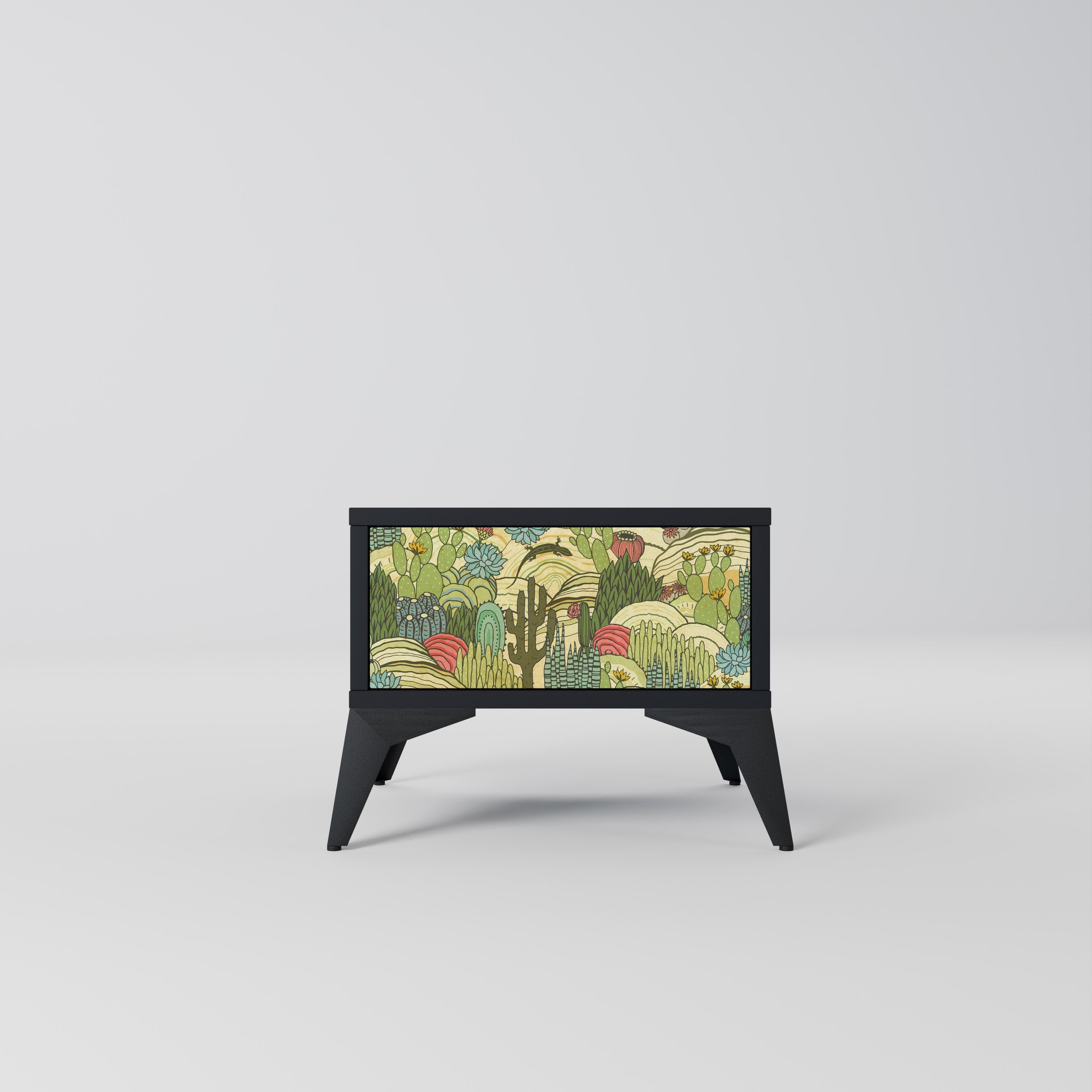 SUCCULENTS KALEIDOSCOPE Mesa de Cabeceira em Acabamento Preto