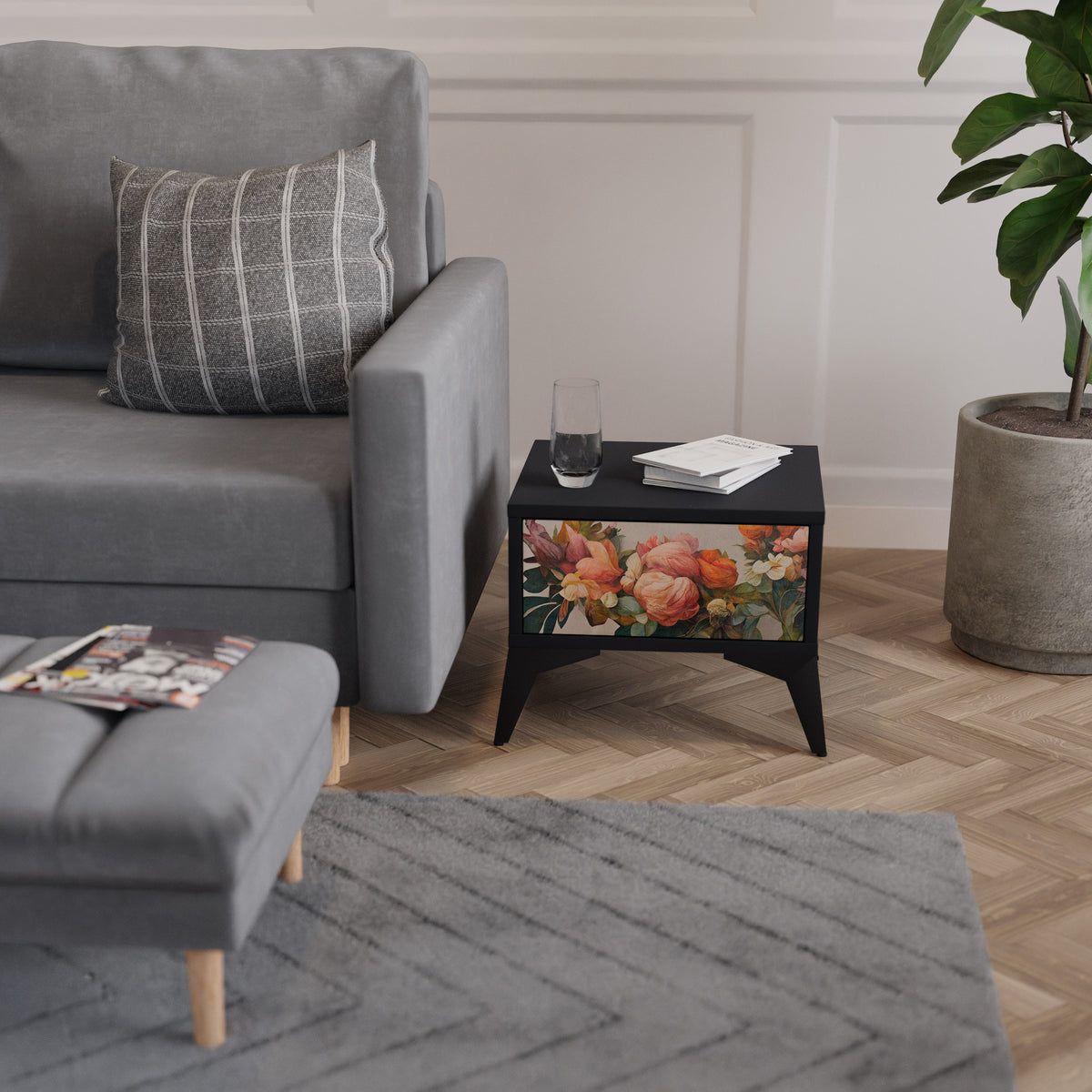 STYLISH BEAUTY Mesa de Cabeceira com Gaveta