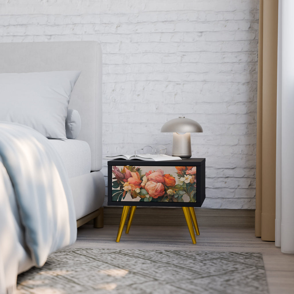 STYLISH BEAUTY Mesa de Cabeceira em Acabamento Preto