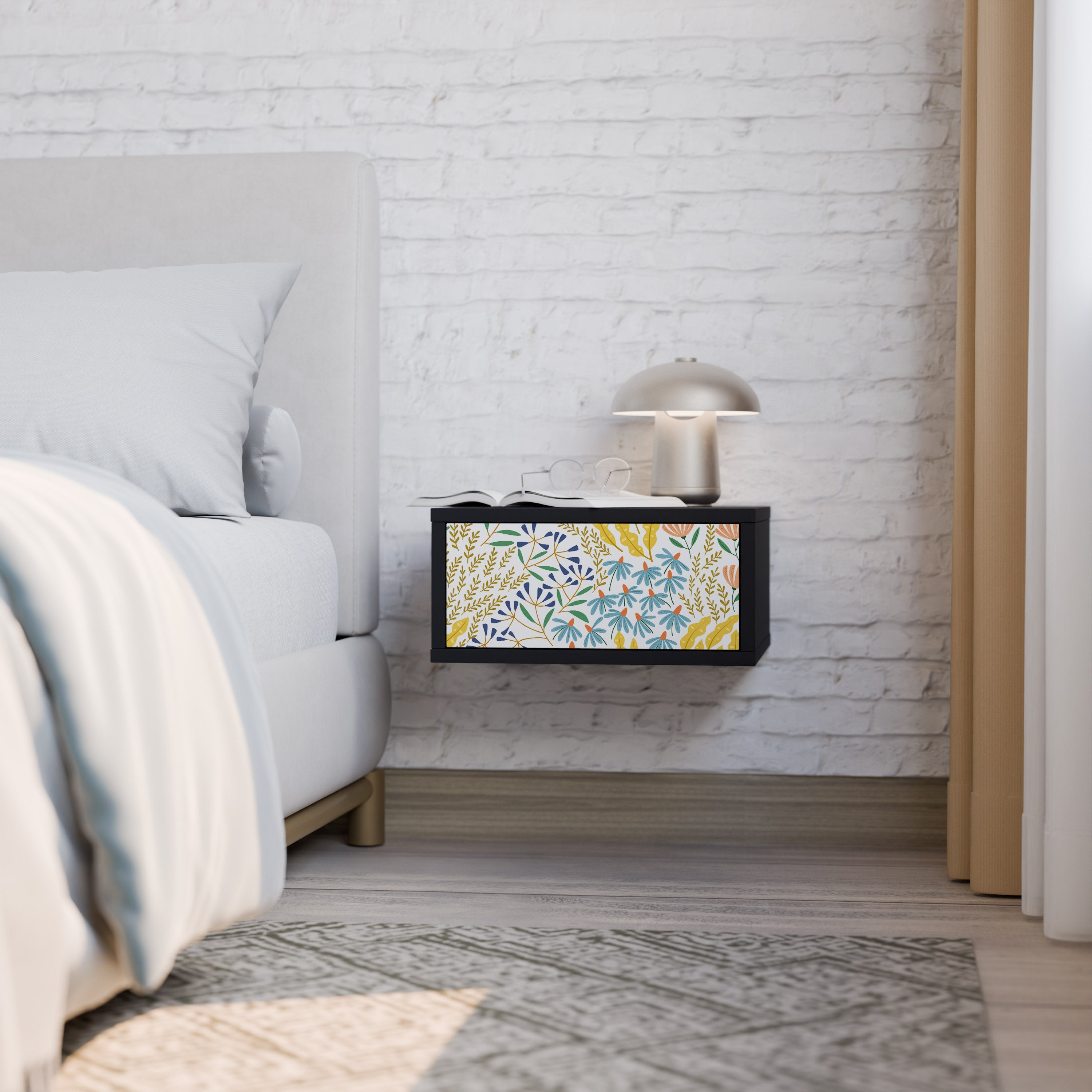 HELLO SPRING Mesa de Cabeceira em Acabamento Preto