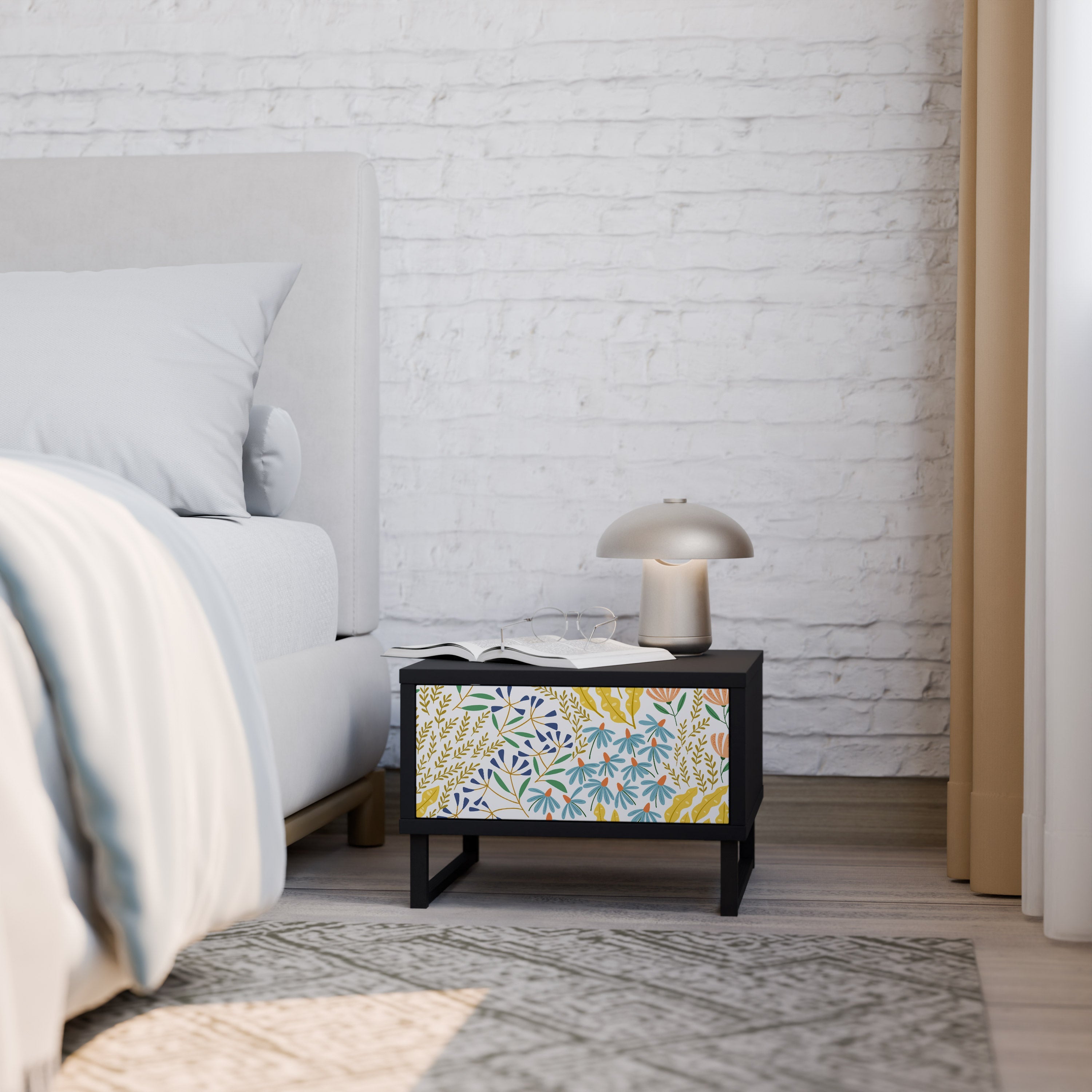 HELLO SPRING Mesa de Cabeceira em Acabamento Preto