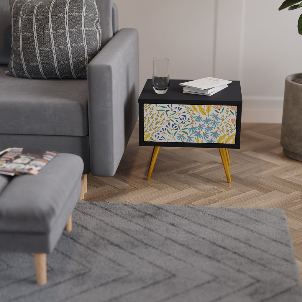 HELLO SPRING Mesa de Cabeceira em Acabamento Preto