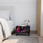 BLOOMING ELEGANCE Mesa de Cabeceira em Acabamento Preto