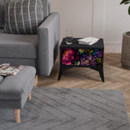 BLOOMING ELEGANCE Mesa de Cabeceira em Acabamento Preto