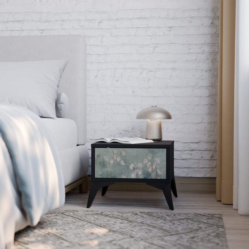 NIGHT LADY Mesa de Cabeceira em Acabamento Preto