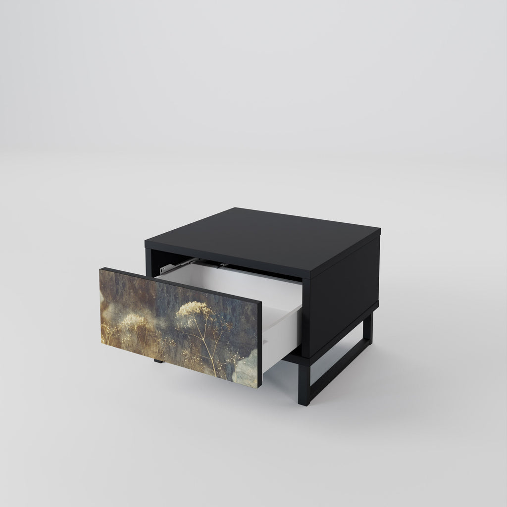 GENTLE POWER Mesa de Cabeceira em Acabamento Preto