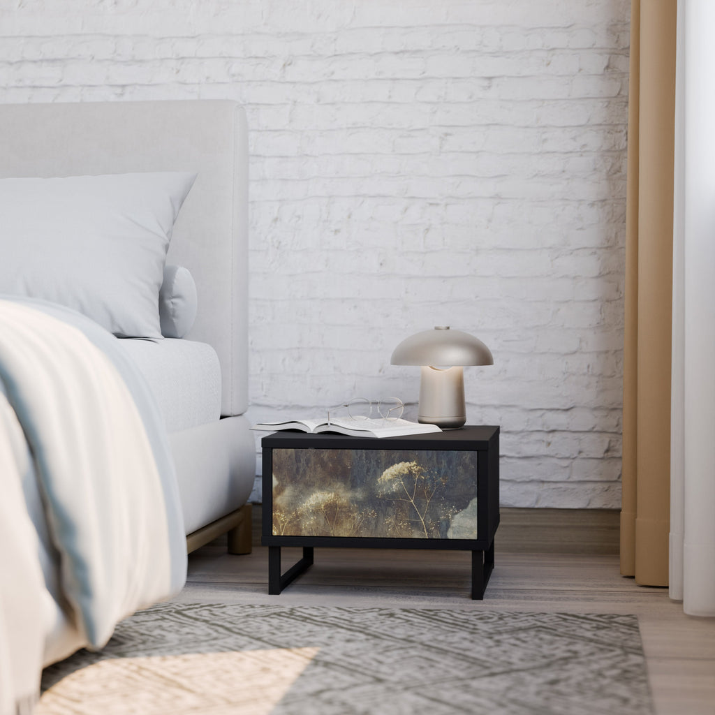 GENTLE POWER Mesa de Cabeceira em Acabamento Preto