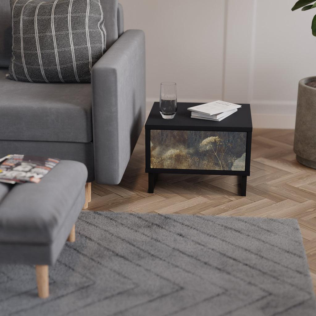 GENTLE POWER Mesa de Cabeceira em Acabamento Preto