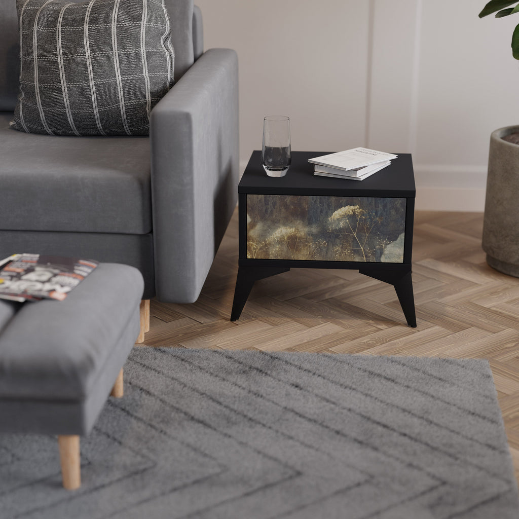 GENTLE POWER Mesa de Cabeceira em Acabamento Preto