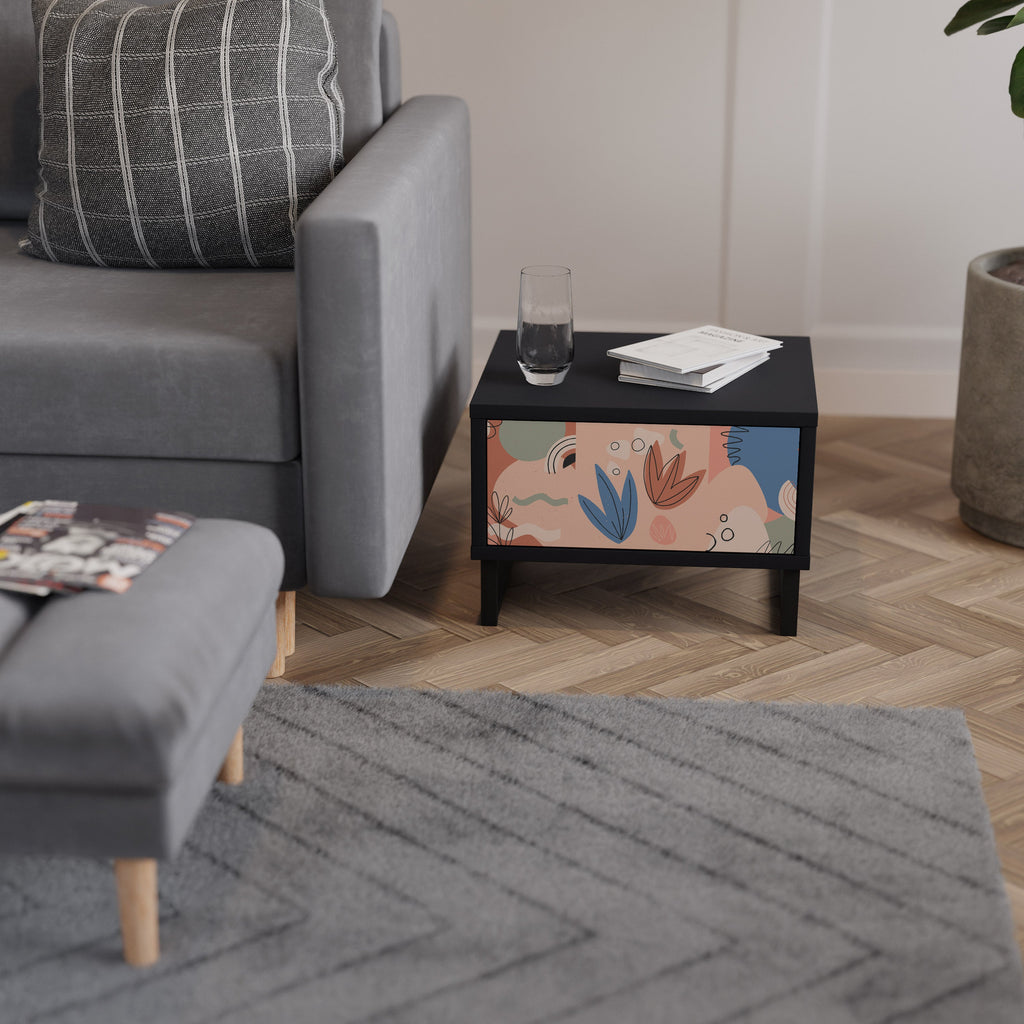 PASTEL DESTINY Mesa de Cabeceira em Acabamento Preto