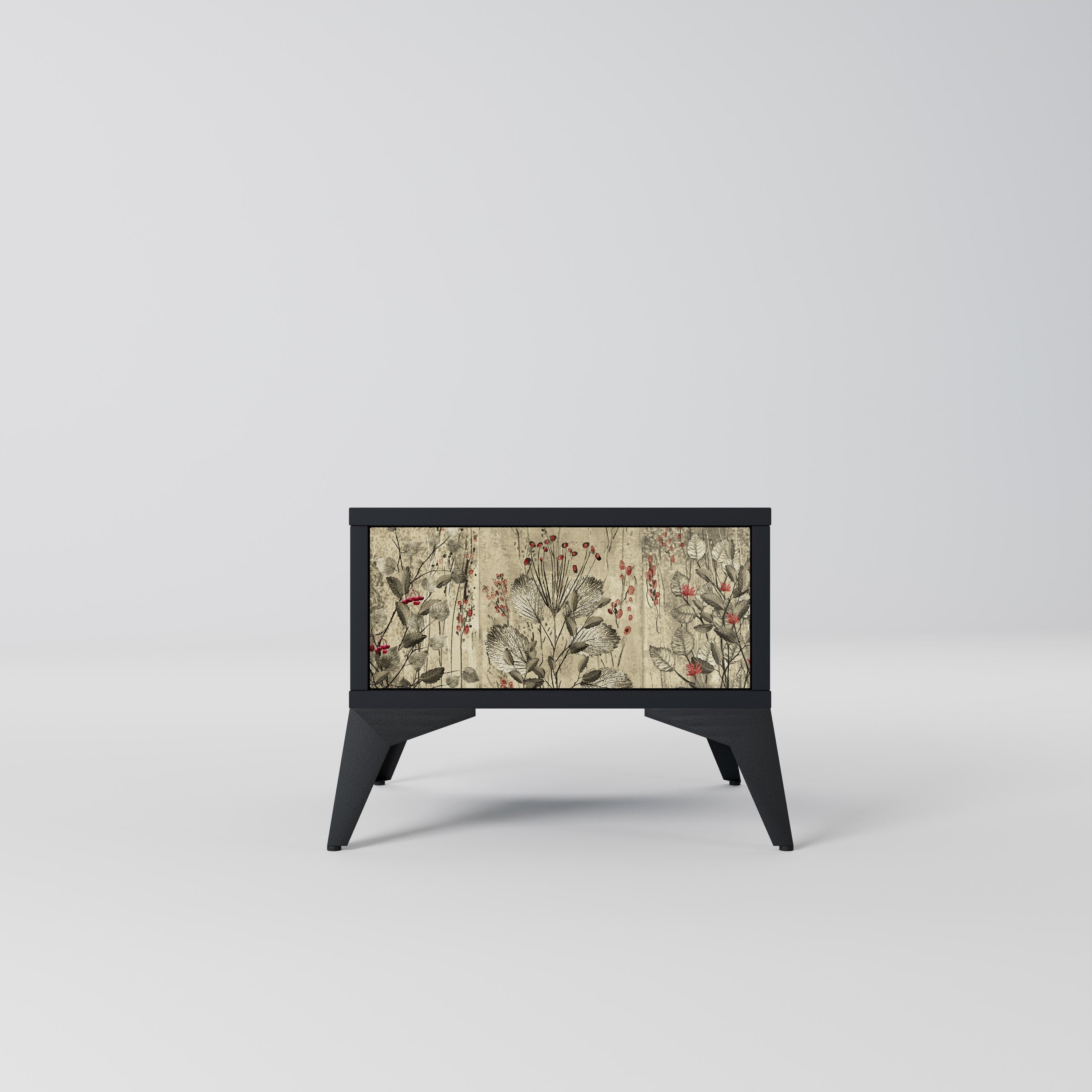 HERBAL GRACE Mesa de Cabeceira em Acabamento Preto