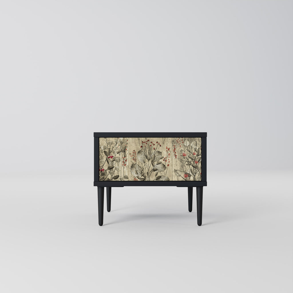 HERBAL GRACE Mesa de Cabeceira em Acabamento Preto