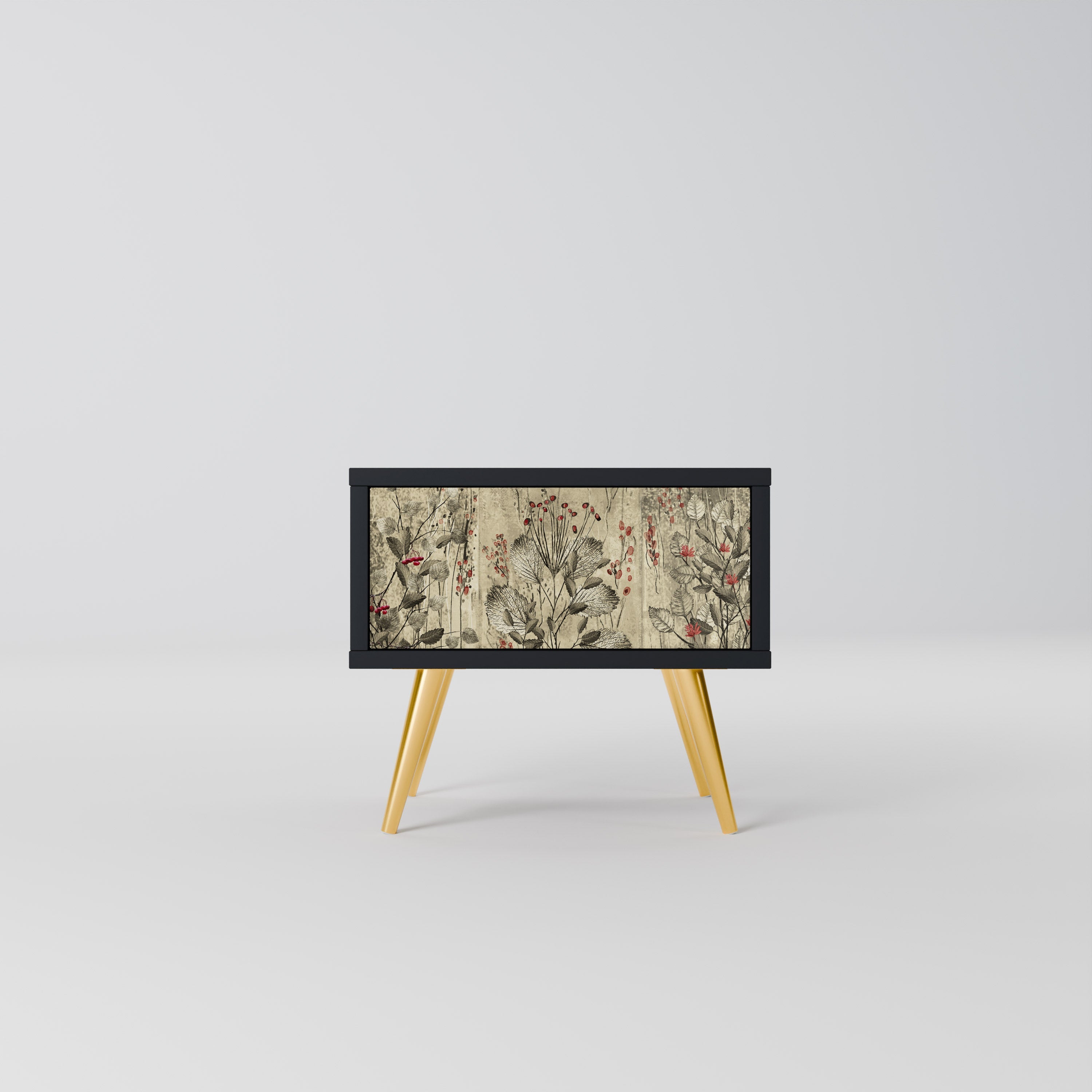 HERBAL GRACE Mesa de Cabeceira em Acabamento Preto