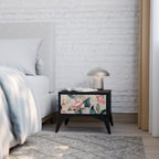 FLORAL GRACE Mesa de Cabeceira em Acabamento Preto