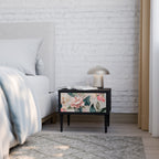 FLORAL GRACE Mesa de Cabeceira em Acabamento Preto