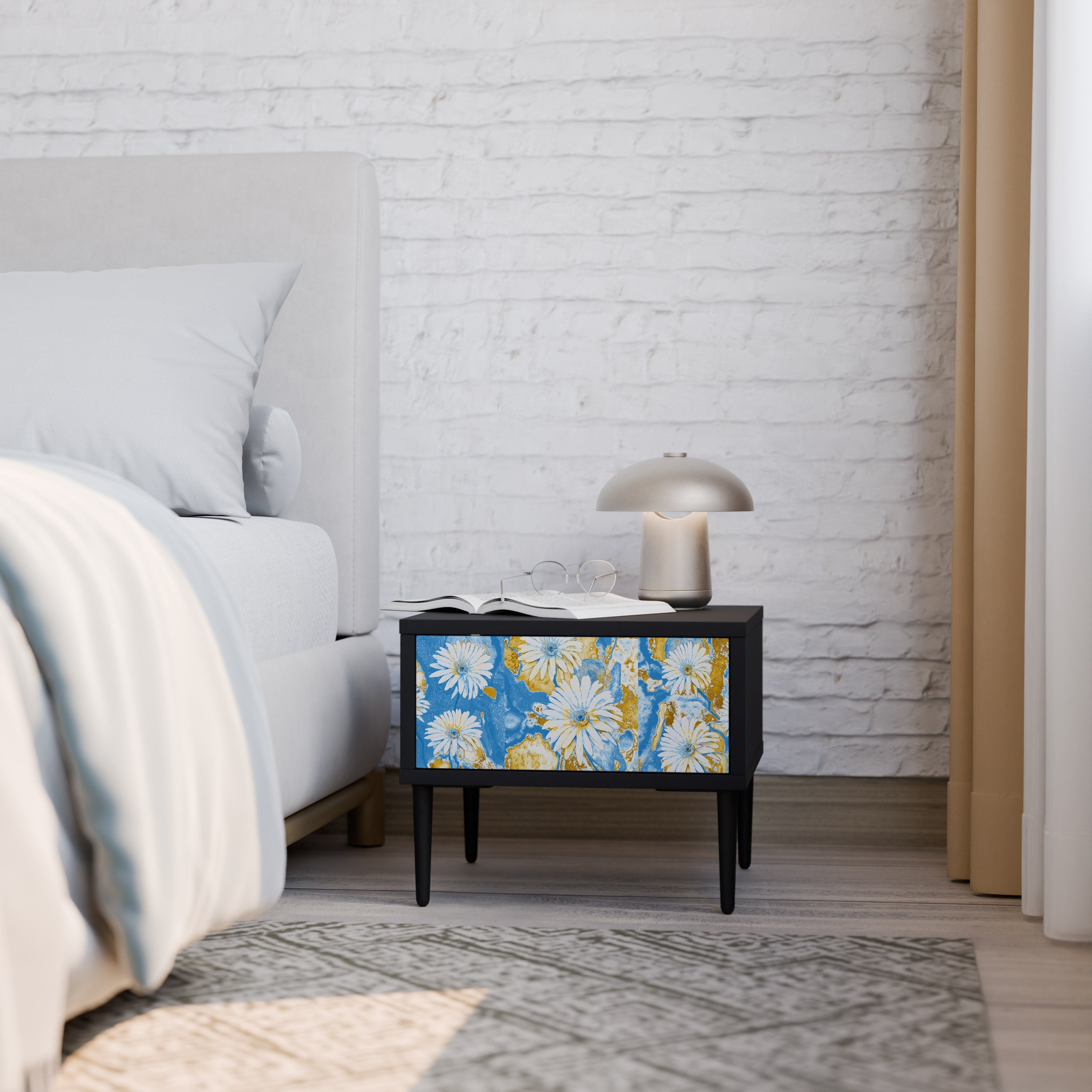 DAISY LUXE Mesa de Cabeceira em Acabamento Preto