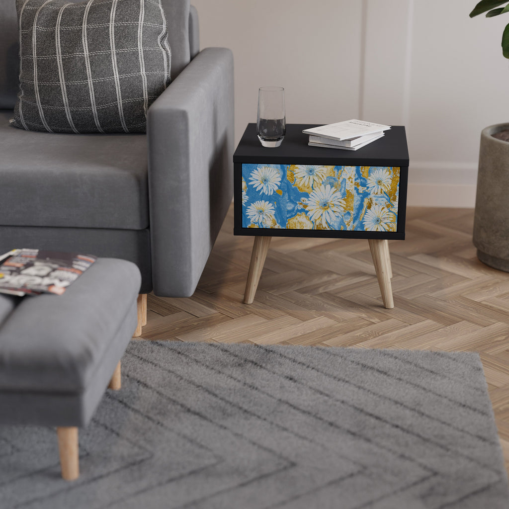 DAISY LUXE Mesa de Cabeceira em Acabamento Preto